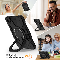 Étui antichoc robuste avec support rotatif et bandoulière amovible pour T-Mobile Revvl Tab 2 2025 10,1 pouces