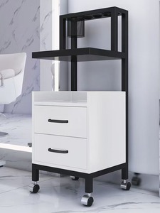 Modern Luxury White and Black Hairdressing Cart <b>Trolley</b> Metal Stainless Steel <b>Trolley</b> Cabinet - Product Image 4