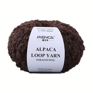 Fil à tricoter rond en alpaga MENCA, épaisseur moyenne, automne et hiver, coton tricoté à la main, pelote de 75 m/25 g, mercerisé, teint pour la broderie - Product Image 5