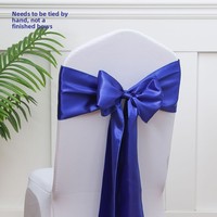 Ruban de satin pour mariage transfrontalier, fleur pour dossier de chaise de banquet, housse de chaise élastique, sangle nœud papillon, teint uni 17*275CM