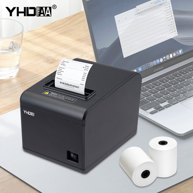 YHDAA 80mm Thermal Receipt POS Printer Auto Cutter USB Ethernet Interface Restaurant Kitchen Printer in Stock