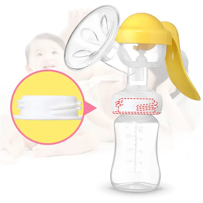 Silikon sağım cihazı için bebek besleme silikon emzirme manuel göğüs pompası