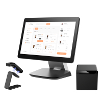 Mesin POS Layar Sentuh Ganda 15-inci D1, Prosesor Intel I3/I5, RAM 4G/8G, SSD 128G/256G, Windows 10/11, Wi-Fi 6