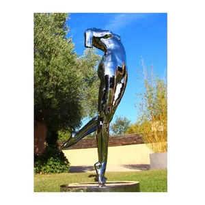 Contemporary Art Stainless Steel Outdoor Metal Nude Woman Sculpture