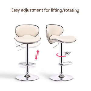 เก้าอี้บาร์สำหรับล็อบบี้โรงแรม ใช้สีขาวงาช้าง ฐานกลมขนาดใหญ่ <span class=keywords><strong>ขา</strong></span>โลหะทรงกรวย - Product Image 2