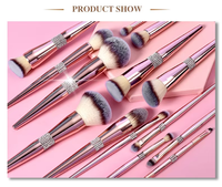 Lot de 10 pinceaux de maquillage professionnel avec logo personnalisé Vente en gros de pinceaux synthétiques Ensemble de pinceaux roses Maquillage