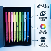 Lot de stylos gel colorés personnalisés en gros d'usine, corps mat, prise en main souple, écriture fluide, fournitures de bureau et scolaires