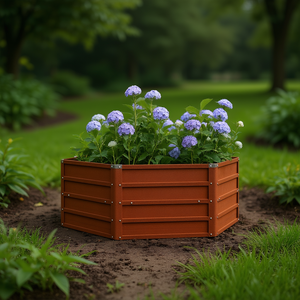 Bac à potager surélevé en acier Corten marron 36x24x18 pouces pour jardinage extérieur, avec structure robuste - Product Image 2