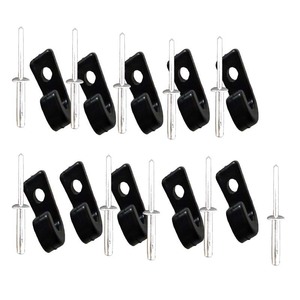 Boat Fitting <b>Plastic</b> Black J <b>Hook</b> With Rivet For Boat Deck Repair And Replacement 10 Pieces - Product Image 1