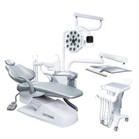 Fauteuil dentaire ergonomique de luxe pour implants avec commande électrique fluide, coussin de siège en cuir, acier et plastique