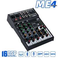Mini-mixeur professionnel 4 canaux avec effets DSP de réverbération, portable pour le contrôle DJ et le mixage audio d'instruments, vente flash