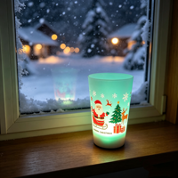 Neue Halloween- und Weihnachts-Leuchtbecher mit Batteriebetrieb, Farbwechselnde LED-Becher für Feiertagsdekoration und Geschenke