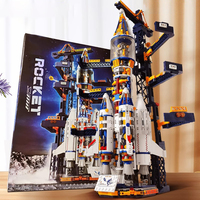 Blocs de construction de fusée pilée, jouet de construction de station spatiale, briques en plastique, 40 pièces, architecture urbaine, jouet éducatif STEM pour enfants