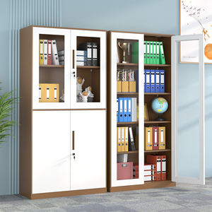 Archivador <span class=keywords><strong>de</strong></span> Oficina <span class=keywords><strong>de</strong></span> Acero <span class=keywords><strong>de</strong></span> Diseño Moderno con 4 Puertas <span class=keywords><strong>de</strong></span> Vidrio, con Cerradura, Ahorro <span class=keywords><strong>de</strong></span> Espacio, Duradero y Ajustable - Product Image 3