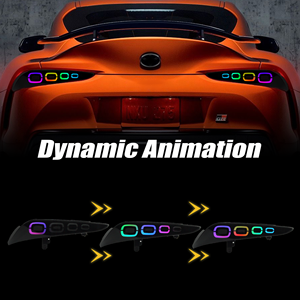 مصباح خلفي LED من DK <span class=keywords><strong>MOTION</strong></span> لسيارة تويوتا GR سوبرا A90 و A91 موديلات 2020-2022 مع رسوم متحركة عند التشغيل وإضاءة نهارية ومؤشر تسلسلي ومجموعة مصابيح خلفية - Product Image 3