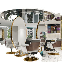 Miroir LED intelligent à designs personnalisés pour salon de coiffure, mobilier de salon de coiffure, station de coiffure, miroir LED pour salon de beauté