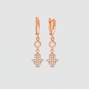 Pendientes colgantes de piedra blanca con diseño de Hamsa, joyería para mujer, joyería turca hecha a mano, venta al por mayor, joyería de plata de ley 925 - Product Image 2