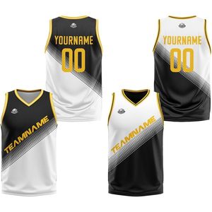 Custom Reversible Basketball Jersey Unisex V-Neck Sublimated Moisture Wicking Team Name Number Print - Product Image 1