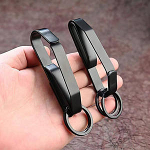Clip de ceinture en métal à dégagement rapide, porte-clés robuste, chaîne pour ceintures avec 2 anneaux porte-clés pour hommes - Product Image 4