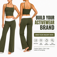 Ensemble de yoga personnalisé avec logo, coussinets de soutien-gorge intégrés, bretelles fines, respirant, color block, taille haute, séchage rapide, athlétique, XXL