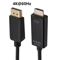 Câble adaptateur actif DP vers HDMI plaqué or OEM 1,8 m (6 pieds) 460 Hz pour HDTV, convertisseur de câble PC portable