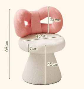 Tabouret de maquillage pivotant style crème français — Tabouret de coiffeuse à domicile avec rotation à 360° °   Rotation pour chambre à coucher, salon et dressing - Product Image 6
