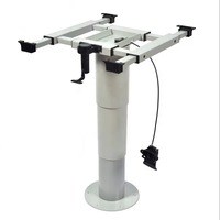 Pied de table pneumatique en aluminium RV, 3 options : fixe / 360° ° Rotatif /360° ° Table réglable en hauteur avec verrouillage au pied pour camping-car