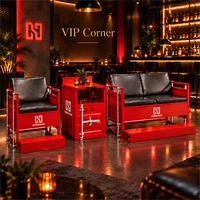 Ensemble de mobilier de salon de style conteneur commercial avec canapé, fauteuil et armoire latérale pour café, bar, réception et salles d'attente