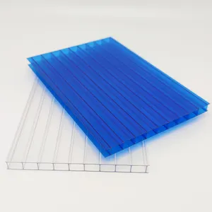 China Awning Uv Coated Twin-walls Polycarbonate Hollow Sheet PC Sheet Roofing