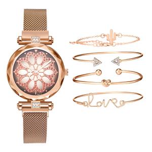 Nouvelle <span class=keywords><strong>montre</strong></span> à quartz pour femme, ensemble de montres <span class=keywords><strong>bracelet</strong></span>, cinq pièces, <span class=keywords><strong>bracelet</strong></span> en alliage, <span class=keywords><strong>montre</strong></span> magnétique - Product Image 6