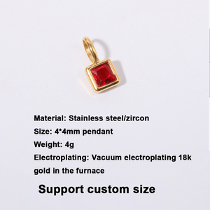 YML& Moda Paslanmaz Çelik 12 Doğum Taşı Charm Kolye Ucu DIY Aksesuar Kolye Bileklik Aksesuarları Zirkon Kolye Takı - Product Image 5