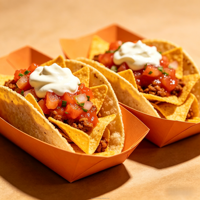 Barquettes à tacos compostables et résistantes à la graisse, avec logo personnalisé imprimé, pour les services de restauration rapide à emporter