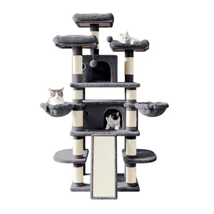 Nouvel arbre à <span class=keywords><strong>chat</strong></span> de luxe moderne multi-niveaux en peluche avec emballage en carton et griffoirs - Product Image 2