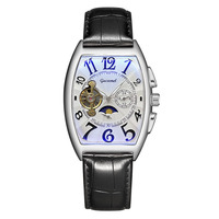 Montre mécanique de luxe pour homme GUCAMEL G065, entièrement automatique, tourbillon, réserve de marche, cadran en cristal saphir, bracelet en acier inoxydable