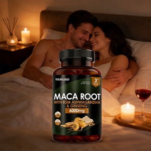 Suplemen Ekstrak Akar <span class=keywords><strong>Maca</strong></span> 6000mg dengan Ashwagandha 60 Kapsul (Persediaan 3 Bulan) untuk Pertumbuhan Otot Dewasa - Product Image 1
