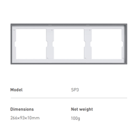LTECH Super+ Cadre décoratif triple en métal et plastique hybride compatible avec la série S, plaque de couverture murale pour interrupteur intelligent SP3