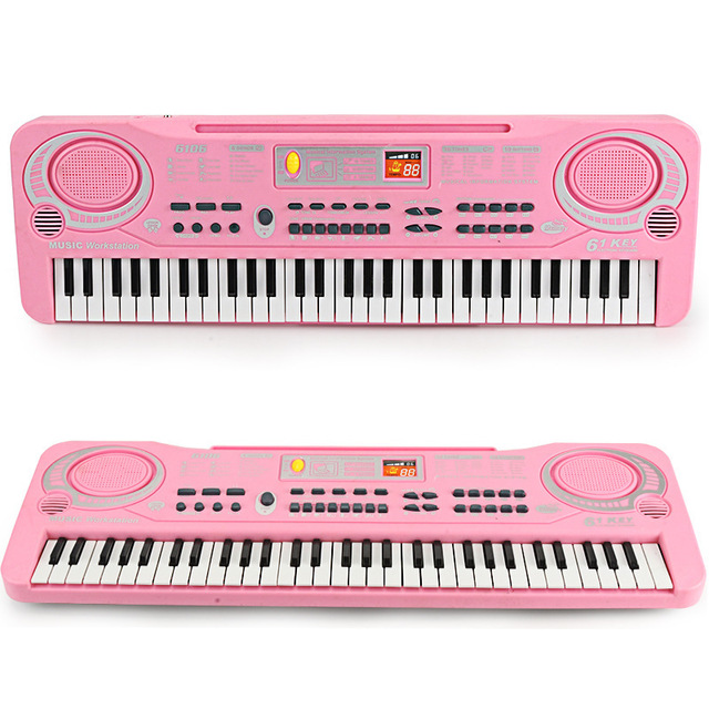 Children's Electronic Keyboard Musical Instrument 61 Keys Multifunctional Microphone Studio Educational Toy Gift Piano Power