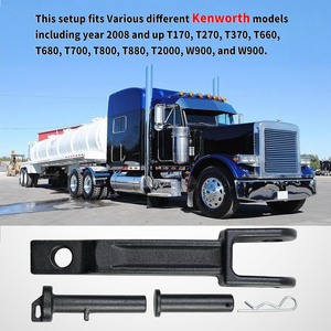 Gancho <span class=keywords><strong>de</strong></span> remolque único, compatible con Peterbilt/Kenworth, con pasador <span class=keywords><strong>de</strong></span> tracción y pasador <span class=keywords><strong>de</strong></span> marco, por un lado, por el otro. - Product Image 2