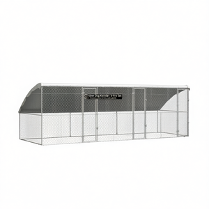 Jaula para Perros Plateada de 3 Piezas, 19.69 x 6.56 x 6.56 Pies, Jaula de Acero para Mascotas de Exterior - Product Image 1