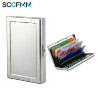 Porte-cartes de visite SCCFMM, étui en métal pour sublimation, personnalisable, portable, pour cartes bancaires, cartes d'identité, avec impression de logo photo DIY