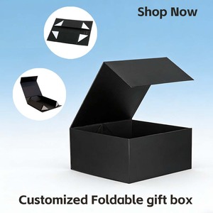 Compre Ahora Cajas <span class=keywords><strong>de</strong></span> Regalo Plegables <span class=keywords><strong>de</strong></span> Cartón <span class=keywords><strong>de</strong></span> Lujo con Cierre Magnético Negro, Cajas con Tapa Abatible Personalizadas al por Mayor, Adecuadas para Pequeñas Empresas - Product Image 1