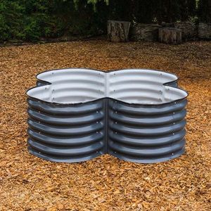 Prix usine 17H trèfle fleur forme <span class=keywords><strong>jardin</strong></span> surélevé lit métal jardinières extérieur grand Patio lit Kit plantation herbe - Product Image 2