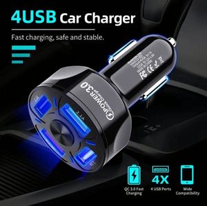 High Quality QC3.0 Mobile Phone Fast Car Charger 4 Port USB for iPhone for For <b>Samsung</b> Tablet USB Charger Quick Charge - Product Image 6