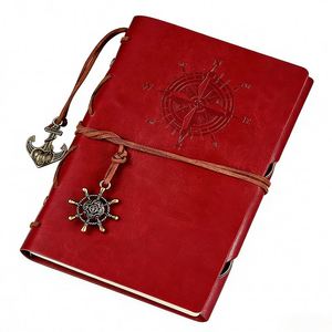A6 Vintage Leather Cover Journals Handmade Travel Kraft Paper Blank <b>Notebook</b> - Product Image 6