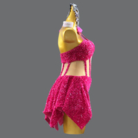 Tenues de danse personnalisables en spandex à paillettes sexy, tutus et jupes pour femmes, pour la performance sur scène et les compétitions de Cha Cha Samba