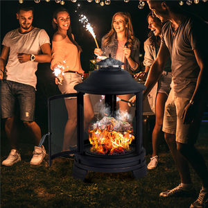 Ur-Health Pozo de fuego portátil <span class=keywords><strong>para</strong></span> exteriores con parrilla de cocina extraíble <span class=keywords><strong>Chimenea</strong></span> de pagoda de madera redonda <span class=keywords><strong>para</strong></span> acampar y usar en el jardín - Product Image 3