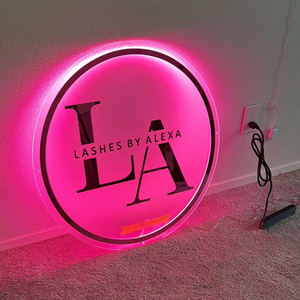 Insegna Luminosa Personalizzata con Logo Aziendale 3D, Scritta Retroilluminata a <span class=keywords><strong>LED</strong></span> in Metallo Dorato e Acrilico - Product Image 1