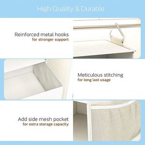 Best Selling Collapsible Hanging Closet Organizer 3 Drawers Side <b>Pocket</b> Storage Shelf Wardrobe Storage Clothes Bags Made <b>Plastic</b> - Product Image 6