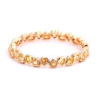 Bracelet élastique fait main avec pavé de zircone cubique taille cœur, perles de cristal colorées en forme de cœur, bijoux fantaisie pour femme