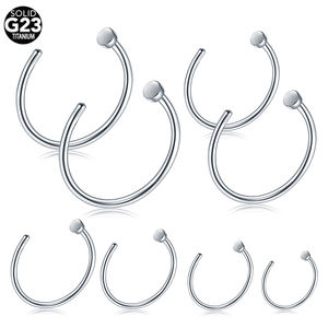 10 Uds 18G y 20G G23 titanio nariz aro tabique Piercing cartílago hélice pendientes Tragus anillo nariz anillo cuerpo joyería - Product Image 4